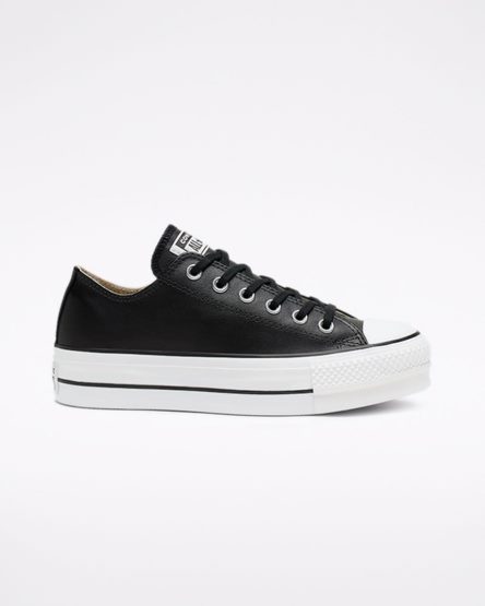 Women's Converse Chuck Taylor All Star Lift Leather Low Top Platform Shoes Black / White | AU E9351G